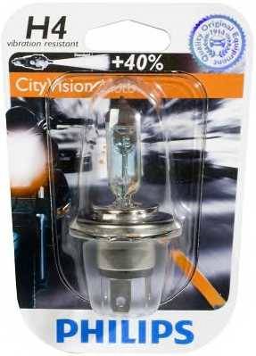 H4 12V- 60/55W (P43t) ( +40% �����; ����� ����� ����) CityVision Moto