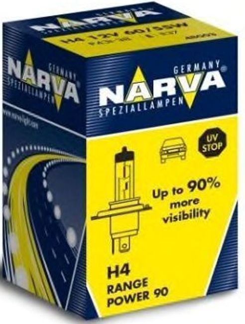 H4 12V- 60/55W (P43t) ( +90% �����) Range Power 90