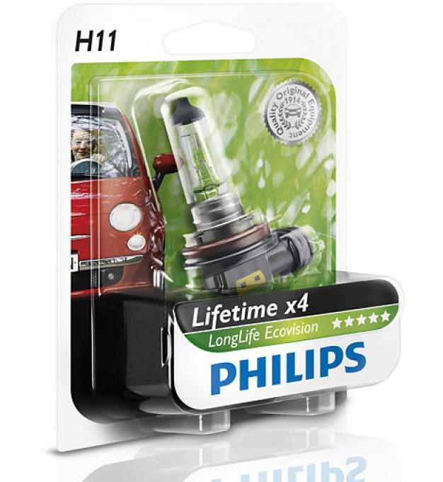 H11 12V-55W (PGJ19-2) (������. ���� ������) LongLife EcoVision ������� (1��)