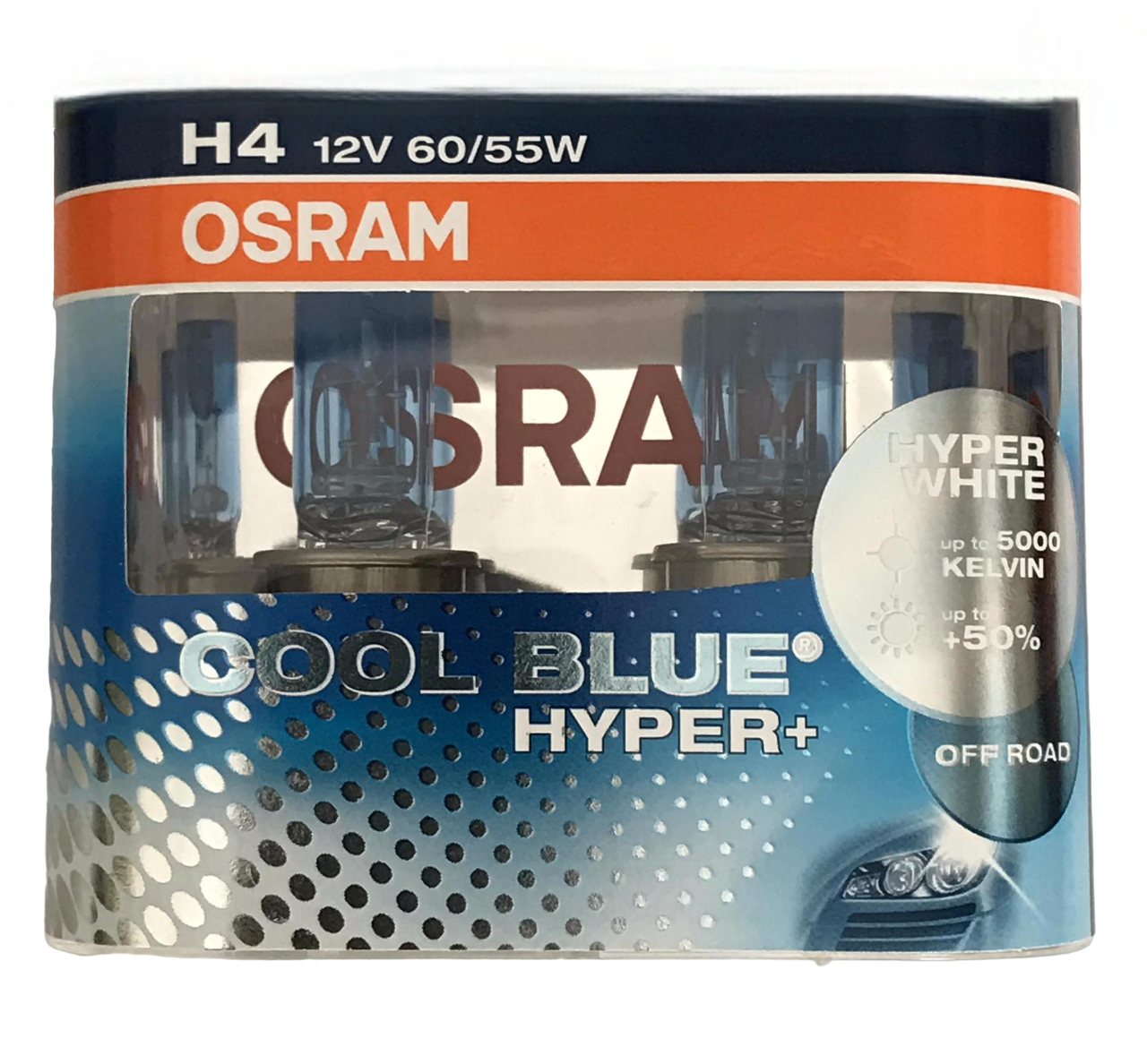 H4 12V- 60/55W (P43t) (����-���������. ����) Cool Blue Hyper+ (2��) DuoBox