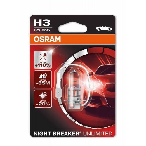 H3 12V- 55W (PK22s) (+110% �����) Night Breaker Unlimited (������� 1��.)