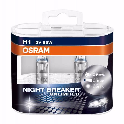 H1 12V- 55W (P14,5s) (+110% ) Night Breaker Unlimited (2.) DuoBox
