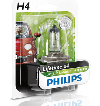 H4 12V- 60/55W (P43t) (������. ���� ������) LongLife EcoVision ������� (1��)